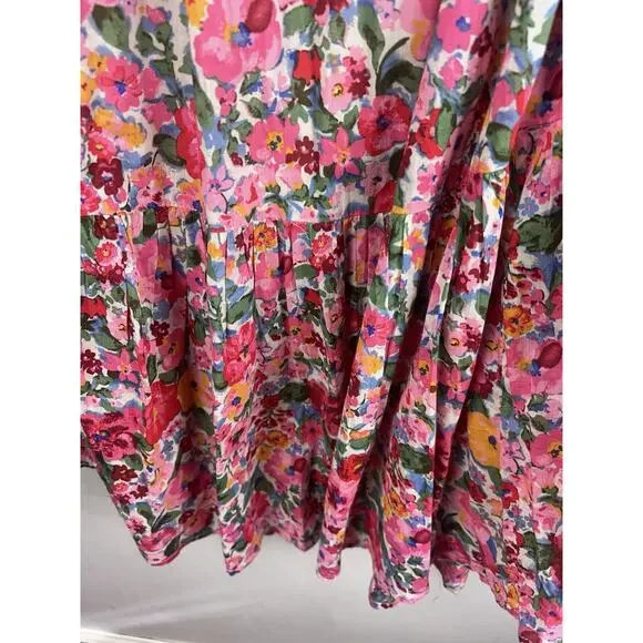 Natural Life Flora Convertible Maxi Skirt Dress Floral XL Ruffle Hem Pink Boho - Picture 9 of 13